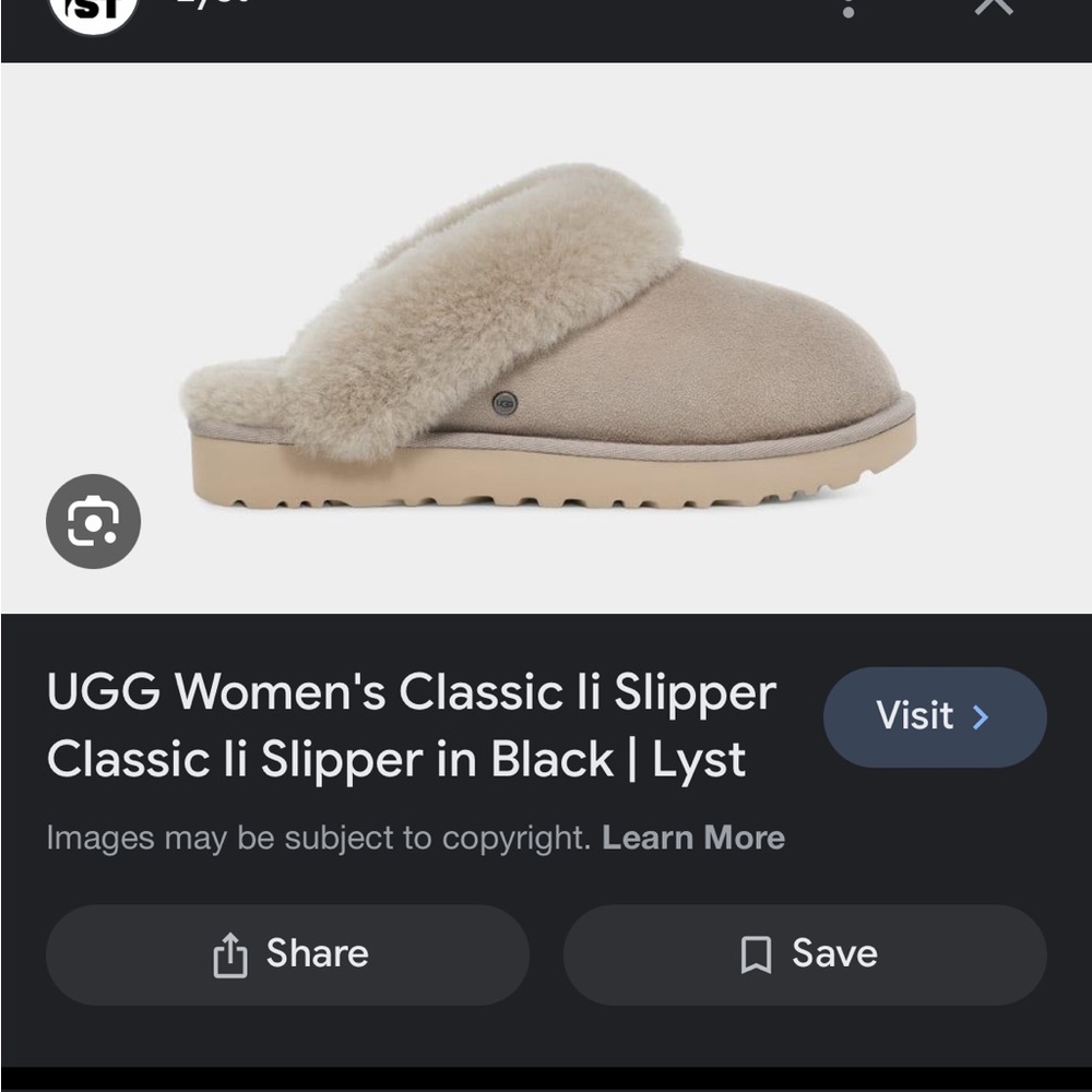 Ugg classic mini slipper ii color goat size 7